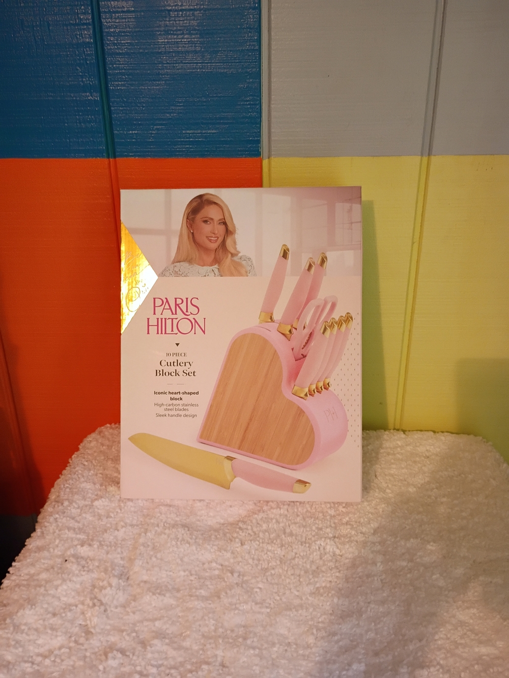 Paris Hilton Pink & Gold 10-Piece Cutlery Block Set